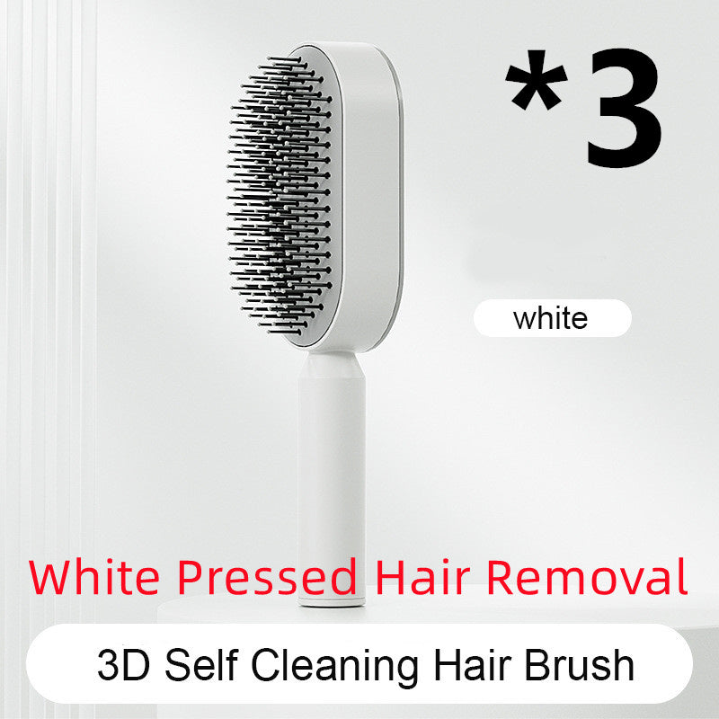 Self-Cleaning Hair Brush for Women – One-Key Cleaning Hair Loss Airbag Massage Comb