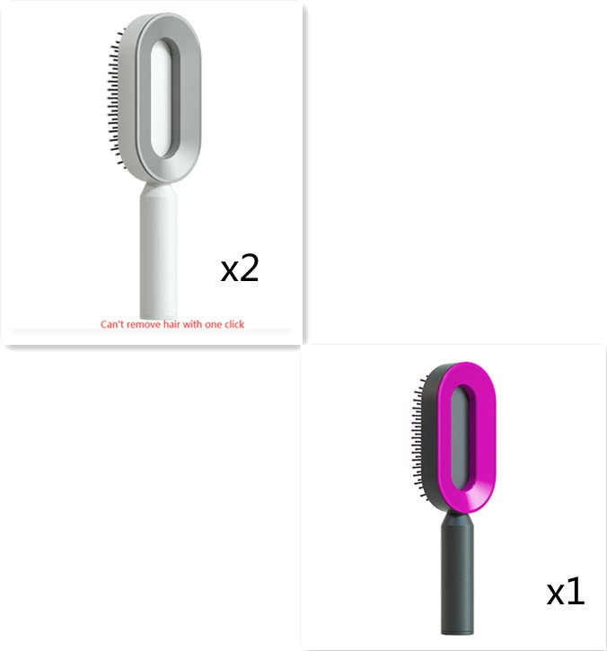 Self-Cleaning Hair Brush for Women – One-Key Cleaning Hair Loss Airbag Massage Comb