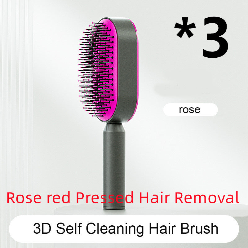 Self-Cleaning Hair Brush for Women – One-Key Cleaning Hair Loss Airbag Massage Comb