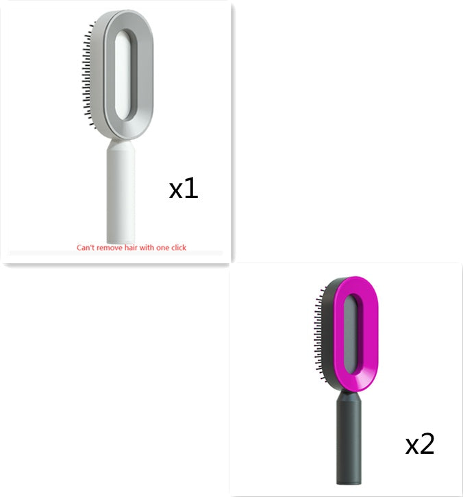 Self-Cleaning Hair Brush for Women – One-Key Cleaning Hair Loss Airbag Massage Comb