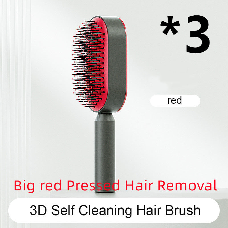 Self-Cleaning Hair Brush for Women – One-Key Cleaning Hair Loss Airbag Massage Comb