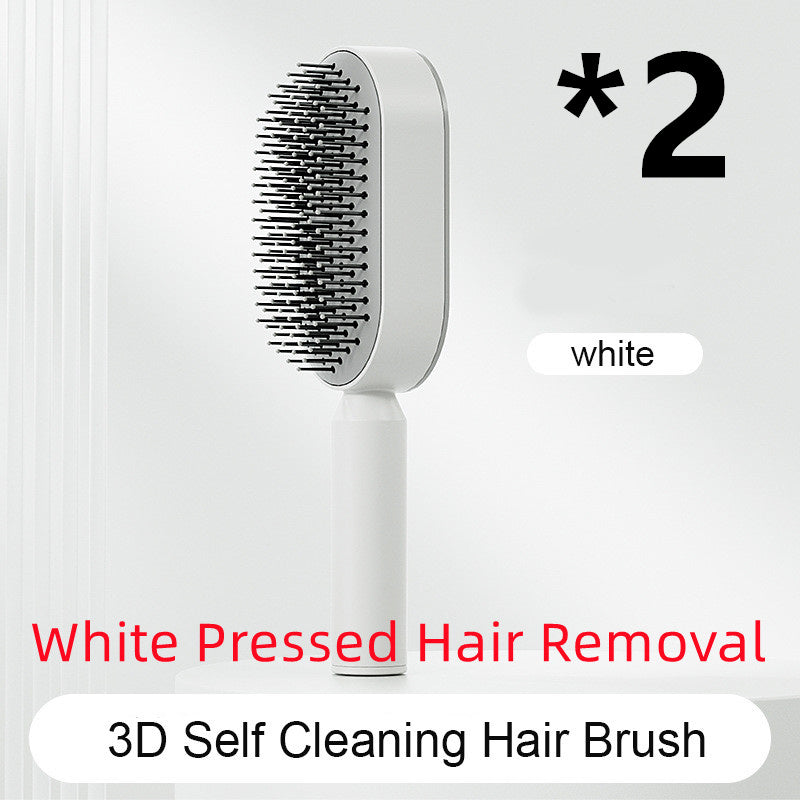Self-Cleaning Hair Brush for Women – One-Key Cleaning Hair Loss Airbag Massage Comb
