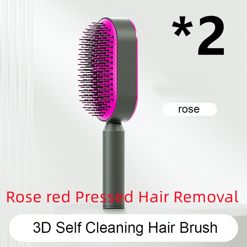 Self-Cleaning Hair Brush for Women – One-Key Cleaning Hair Loss Airbag Massage Comb