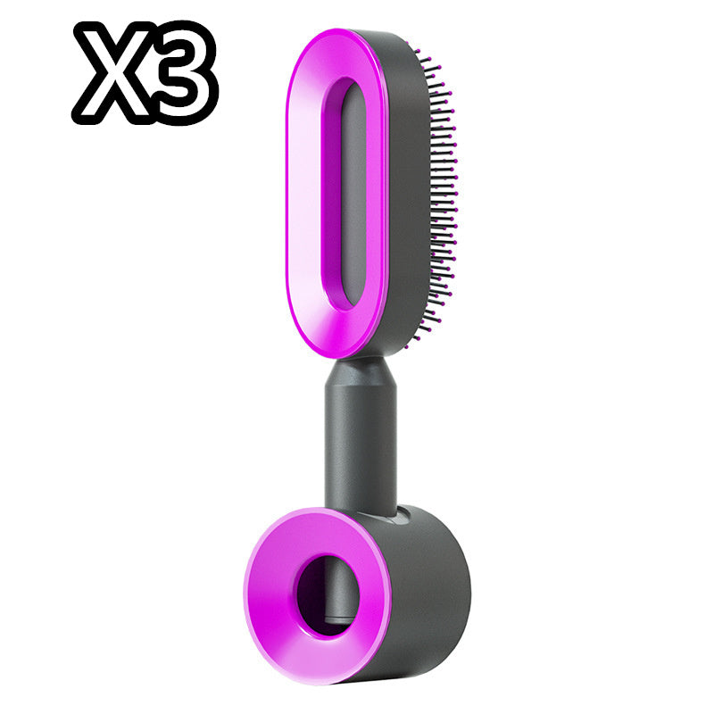 Self-Cleaning Hair Brush for Women – One-Key Cleaning Hair Loss Airbag Massage Comb