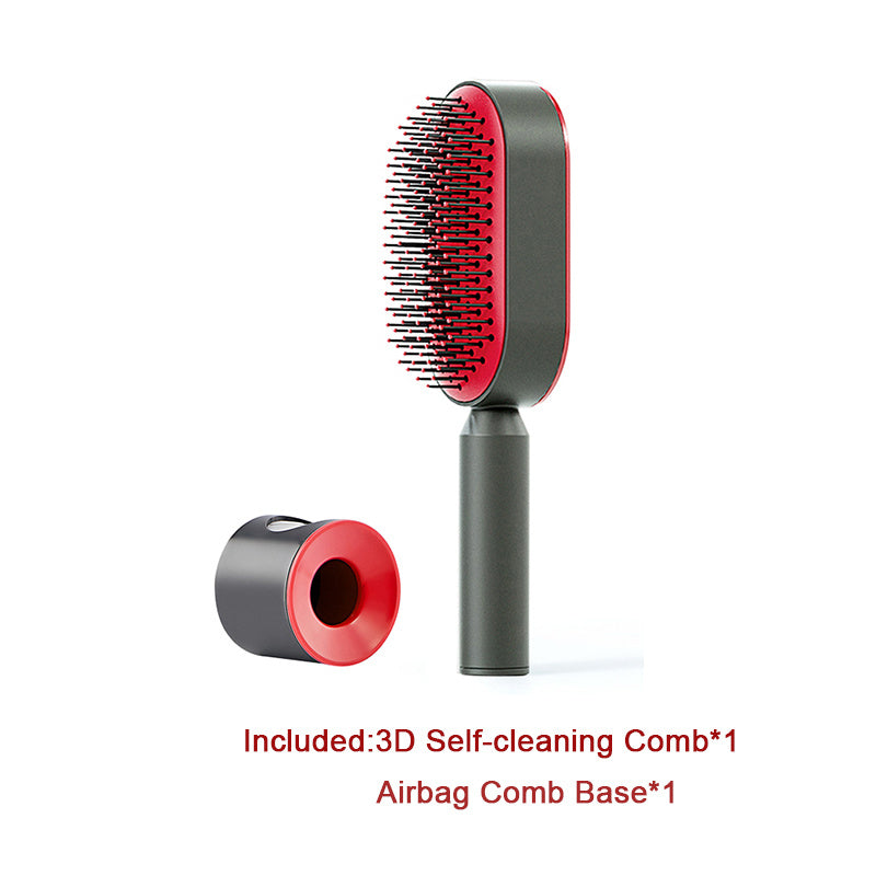 Self-Cleaning Hair Brush for Women – One-Key Cleaning Hair Loss Airbag Massage Comb
