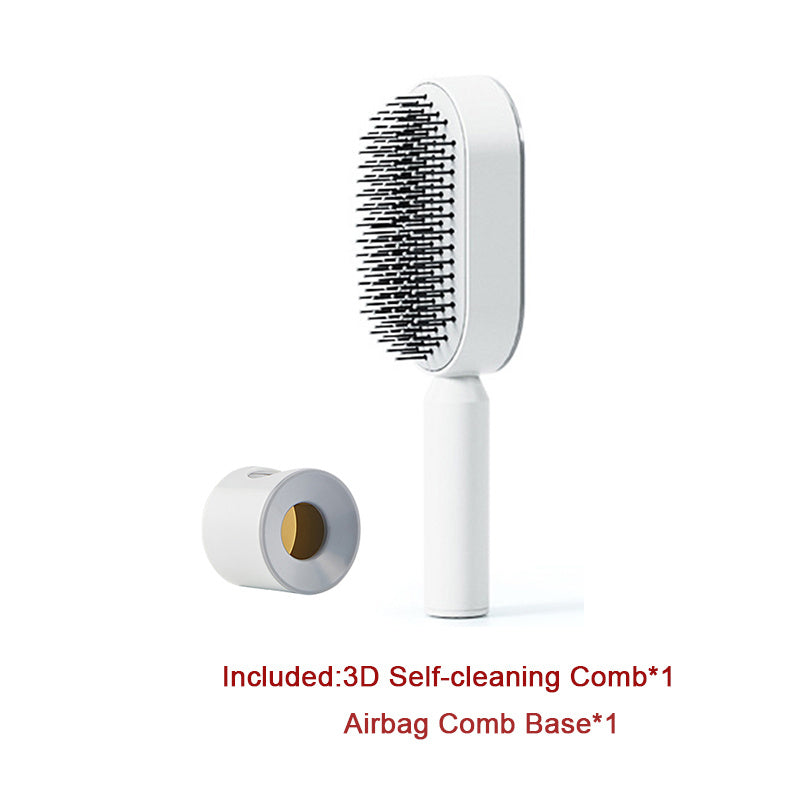 Self-Cleaning Hair Brush for Women – One-Key Cleaning Hair Loss Airbag Massage Comb