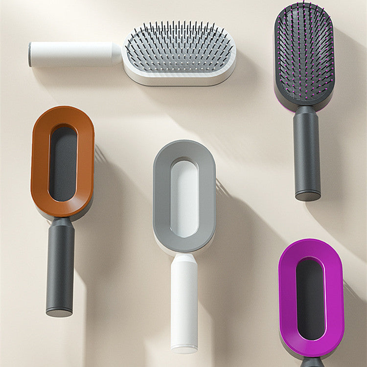 Self-Cleaning Hair Brush for Women – One-Key Cleaning Hair Loss Airbag Massage Comb