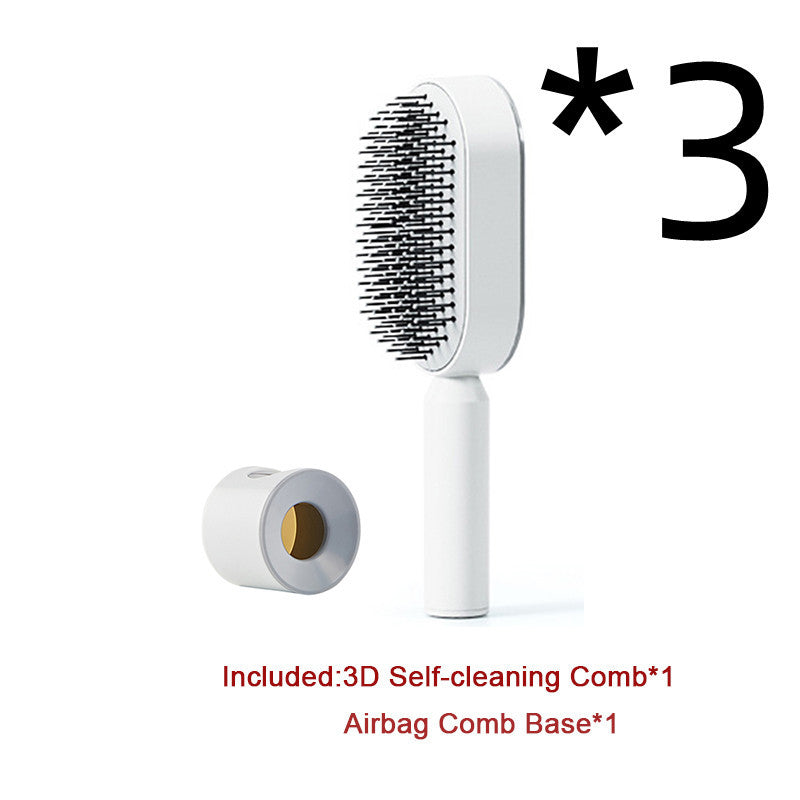 Self-Cleaning Hair Brush for Women – One-Key Cleaning Hair Loss Airbag Massage Comb