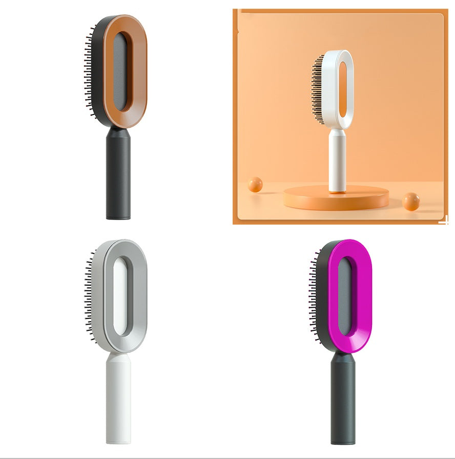Self-Cleaning Hair Brush for Women – One-Key Cleaning Hair Loss Airbag Massage Comb