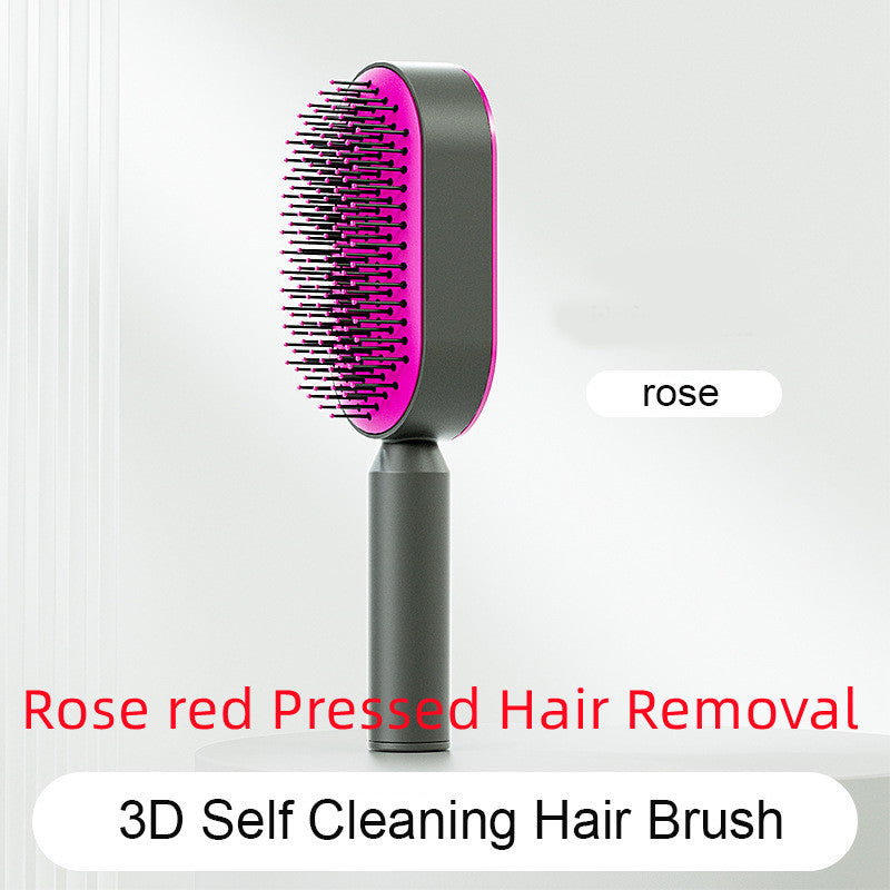Self-Cleaning Hair Brush for Women – One-Key Cleaning Hair Loss Airbag Massage Comb